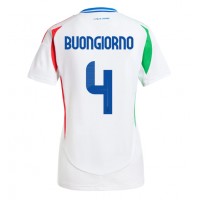 Camisa de Futebol Itália Alessandro Buongiorno #4 Equipamento Secundário Mulheres Europeu 2024 Manga Curta